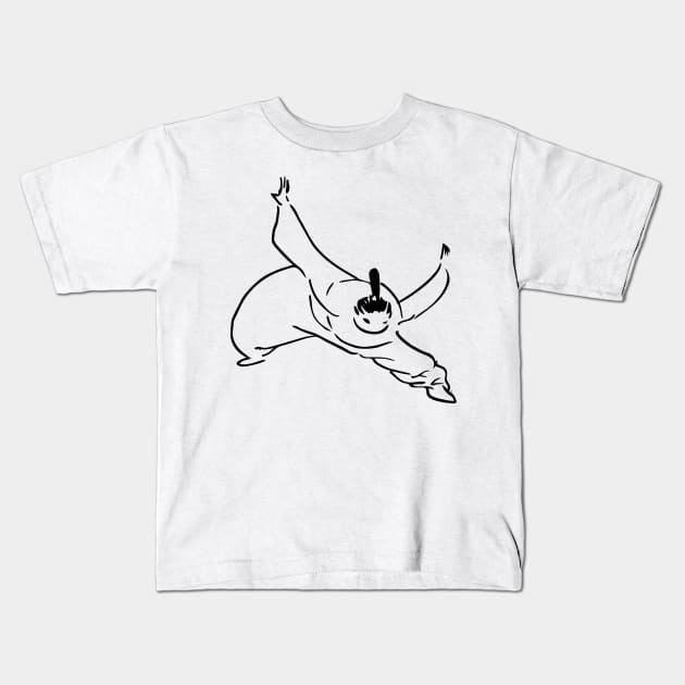 Kung-Fu Shaolin monk Kids T-Shirt by Nikokosmos